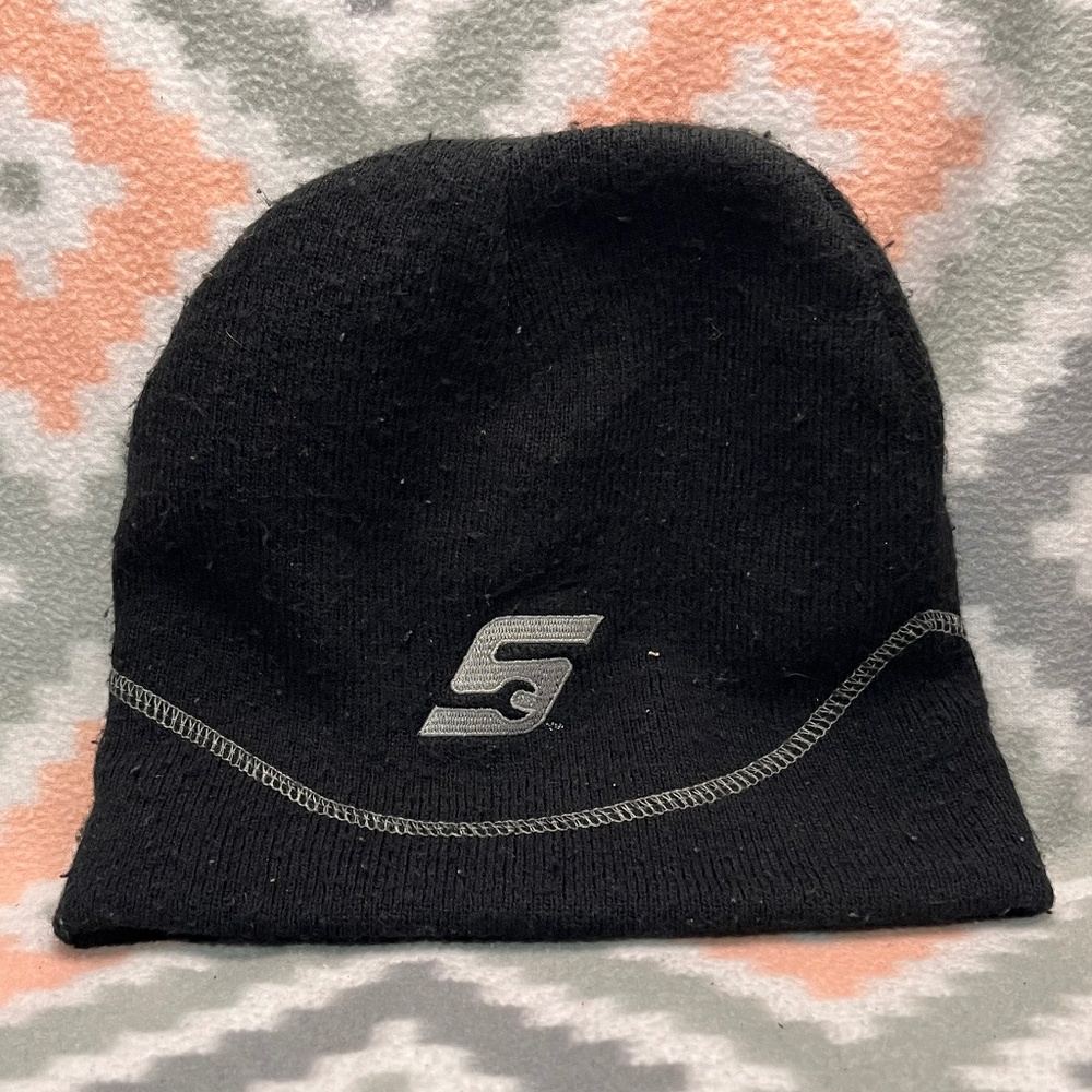Men's Black Snap-On Brand Winter Beanie